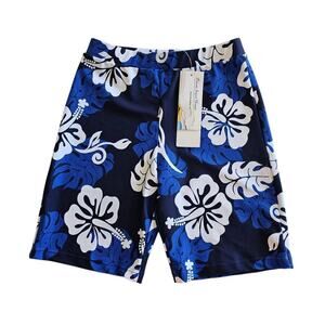 Private Island Hawaii Biker Yoga Short Blue Size S NWT